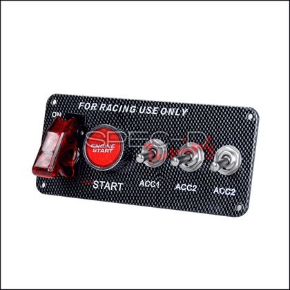 Spec-D Tuning 12V Racing Car RED LED Ignition Switch Panel